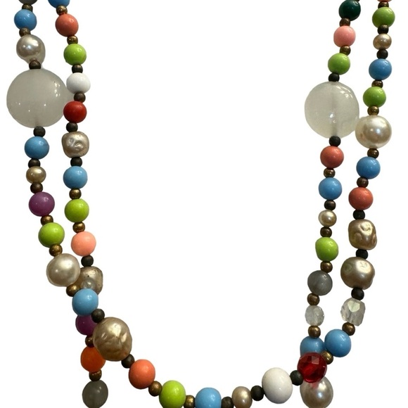 Beautiful Vintage Long 30” Multicolored Bead Necklace - Picture 6 of 10